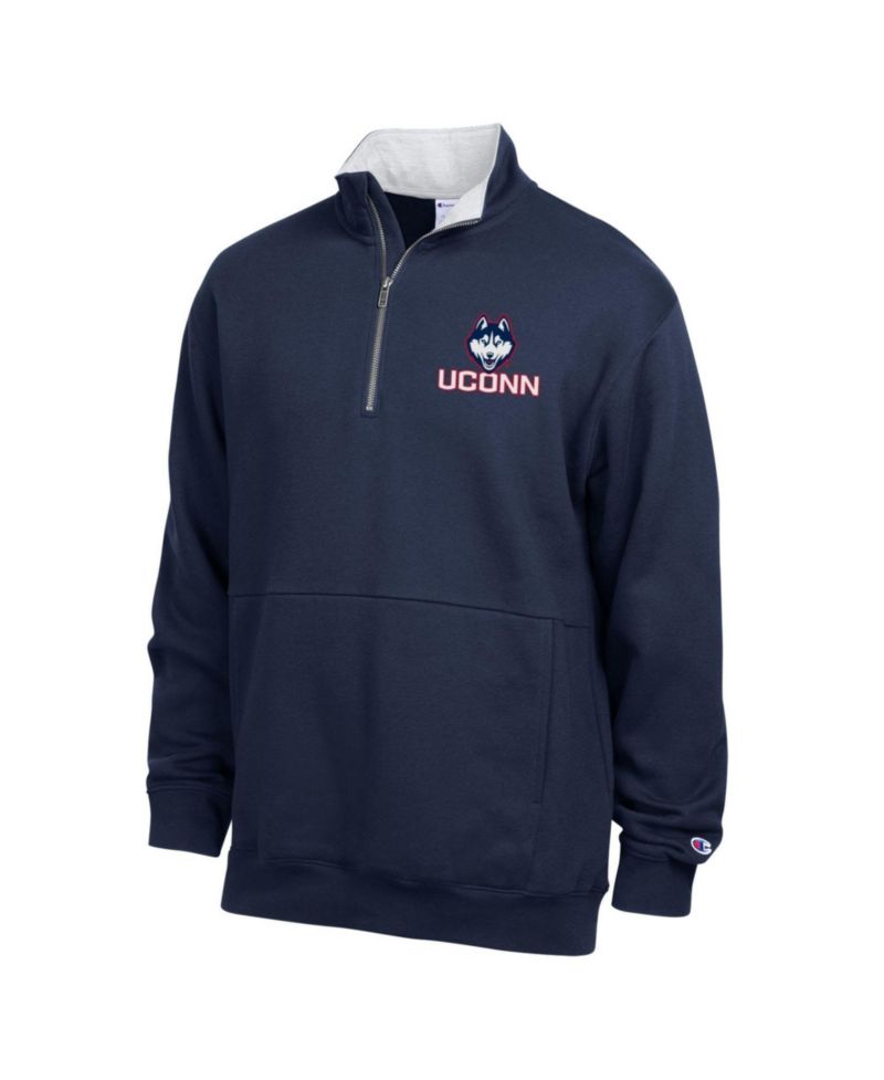 Men's Navy UConn Huskies Fleece Quarter-Zip Pullover