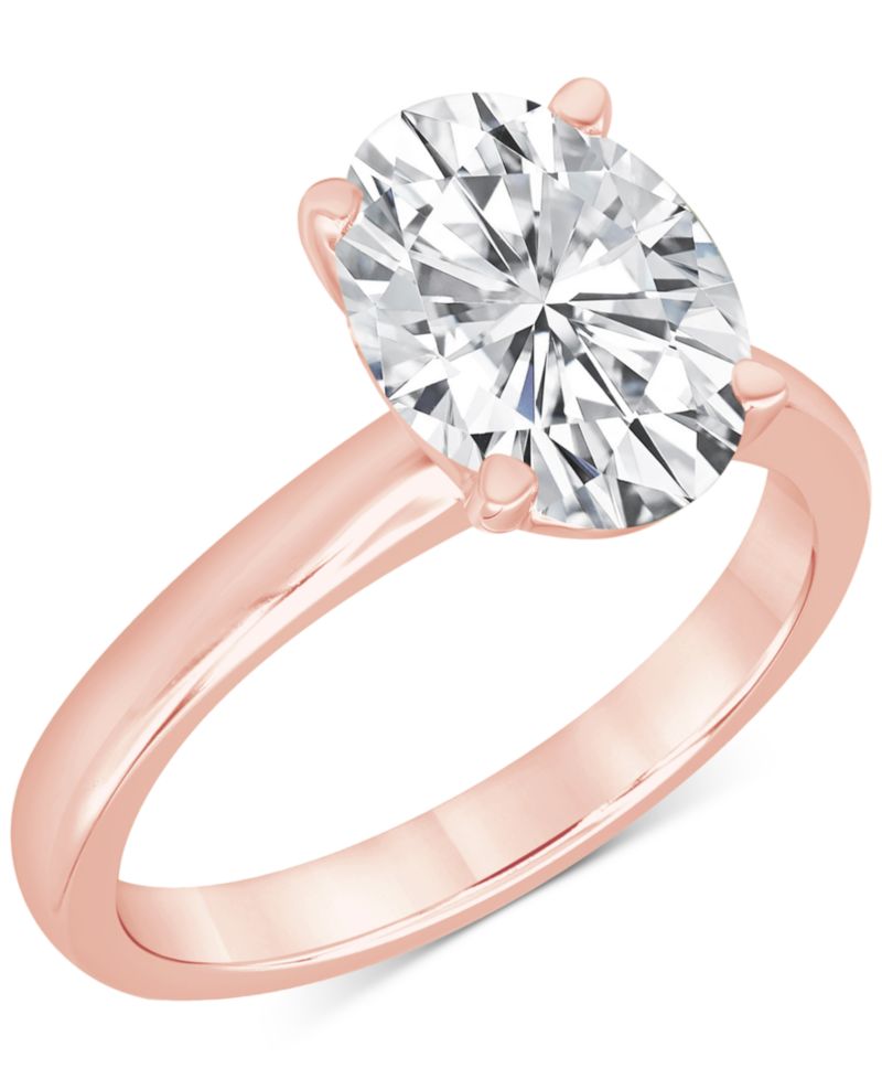 Certified Lab Grown Diamond Oval Solitaire Engagement Ring (4 ct. t.w.) in 14k Gold