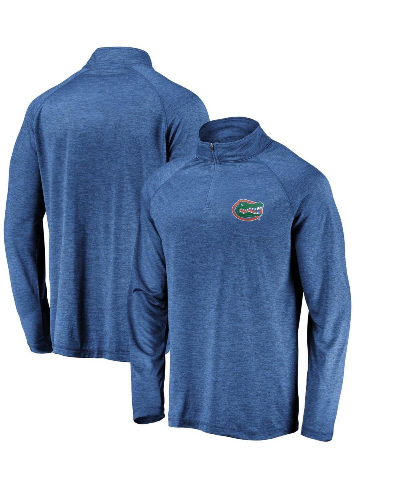Men's Royal Florida Gators Lightweight Striated Raglan Quarter-Zip Sweatshirt