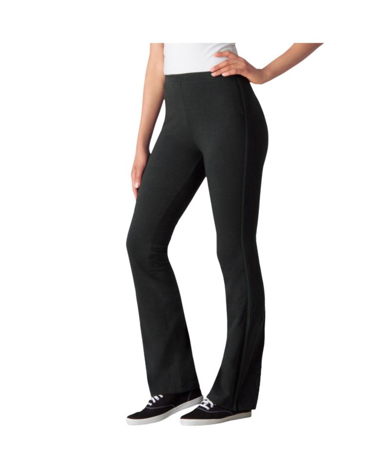 Plus Size Bootcut Pull-On Side-Stripe Leggings