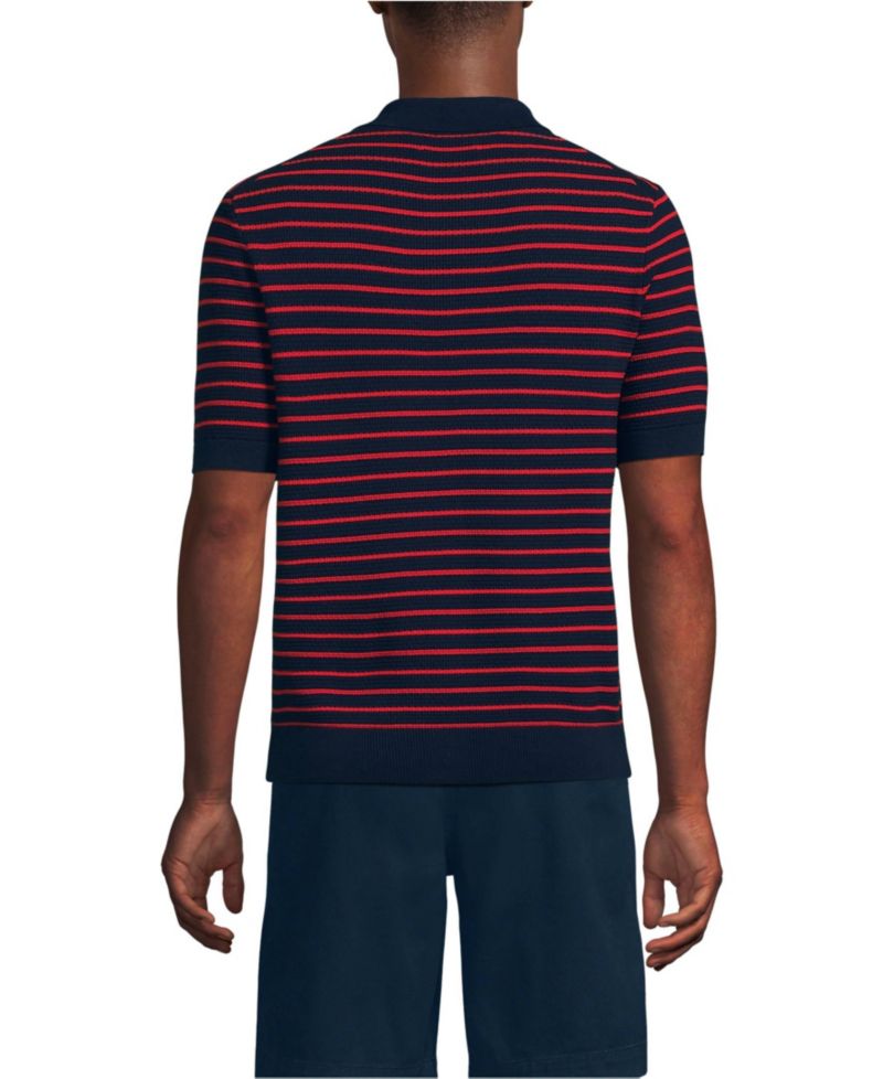 Men's Short Sleeve Fine Gauge Sweater Polo