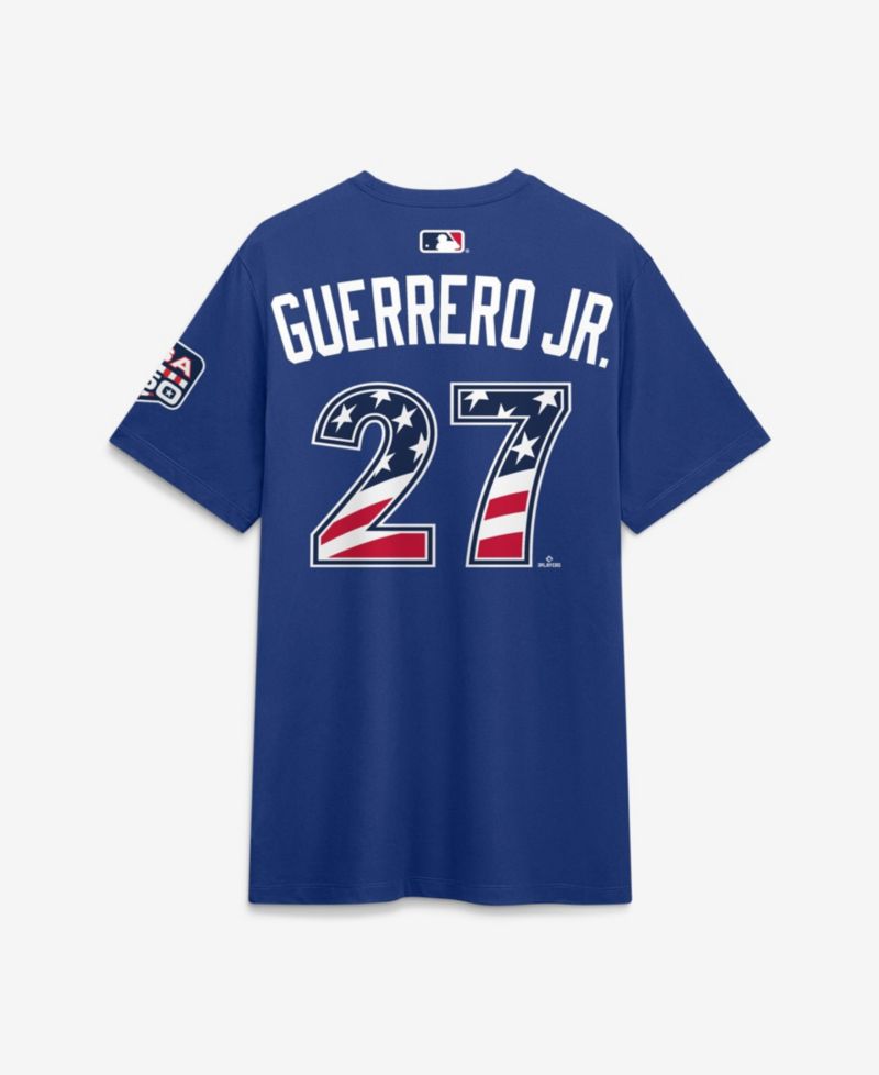 Men's 2026 All-Star Game American League Vladimir Guerrero Jr. Rush Blue Name & Number T-Shirt