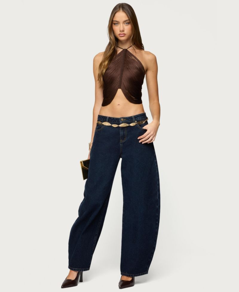 Women's Hara Fringed Crisscross Backless Top