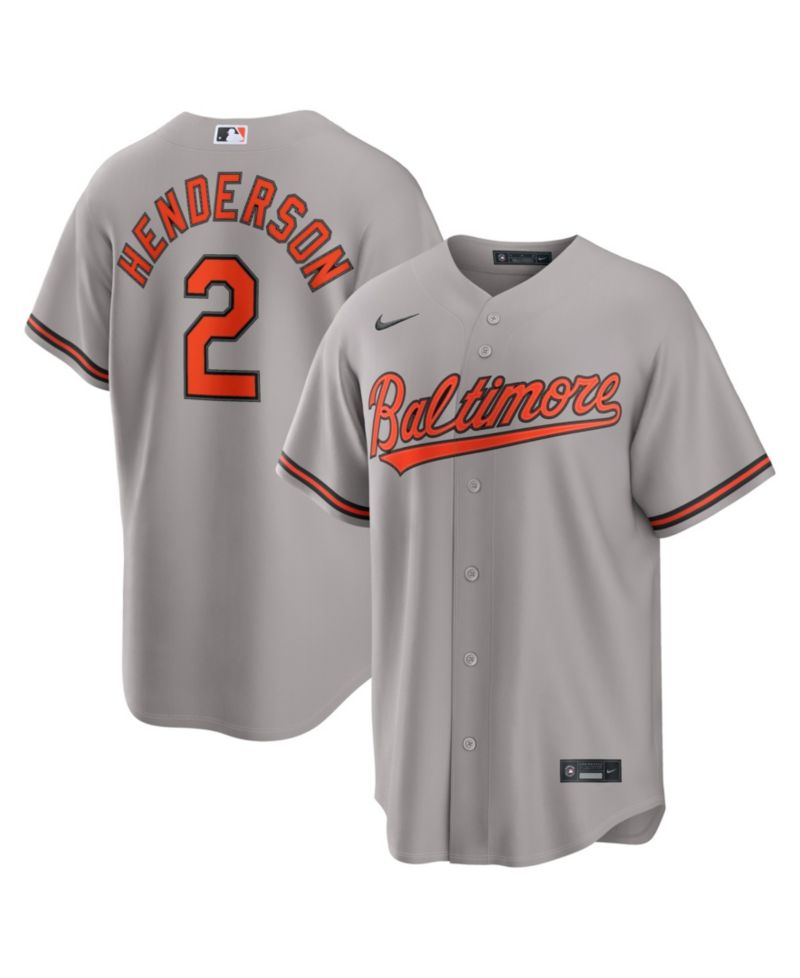 Men's Gunnar Henderson Gray Baltimore Orioles Road Replica Jersey