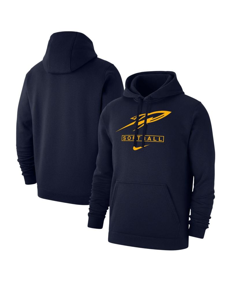 Men's Navy Toledo Rockets Softball Club Fleece Pullover Hoodie