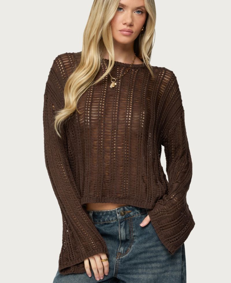 Women's Jaide Sheer Ladder Knit Sweater
