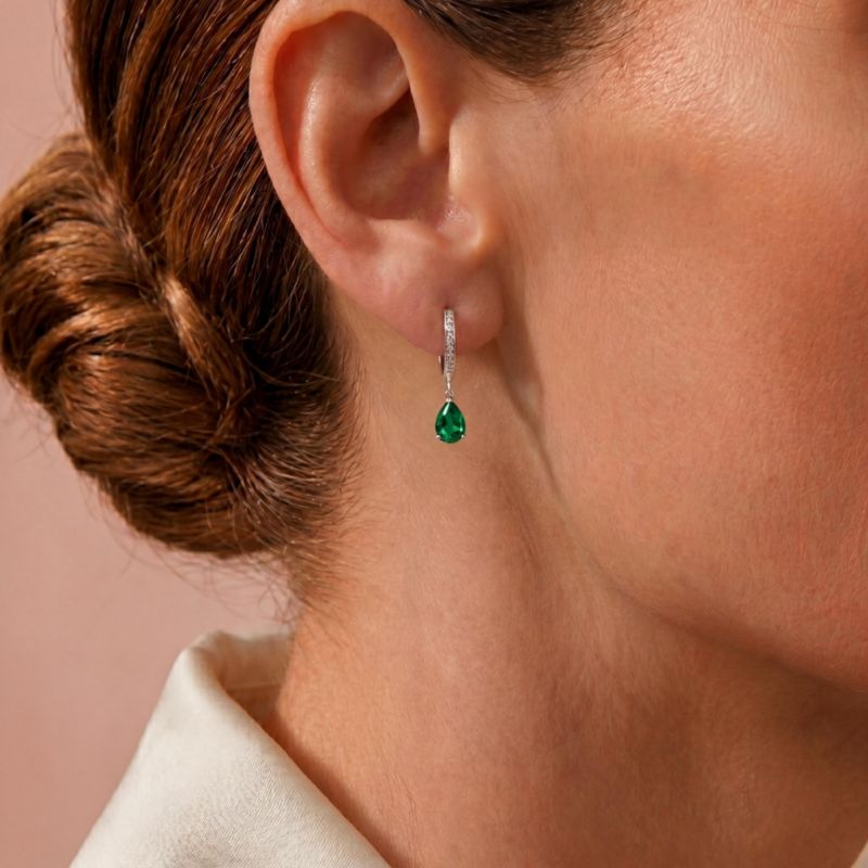 Dainty White Gold Plated Pear CZ Extra Mini Teardrop Earrings
