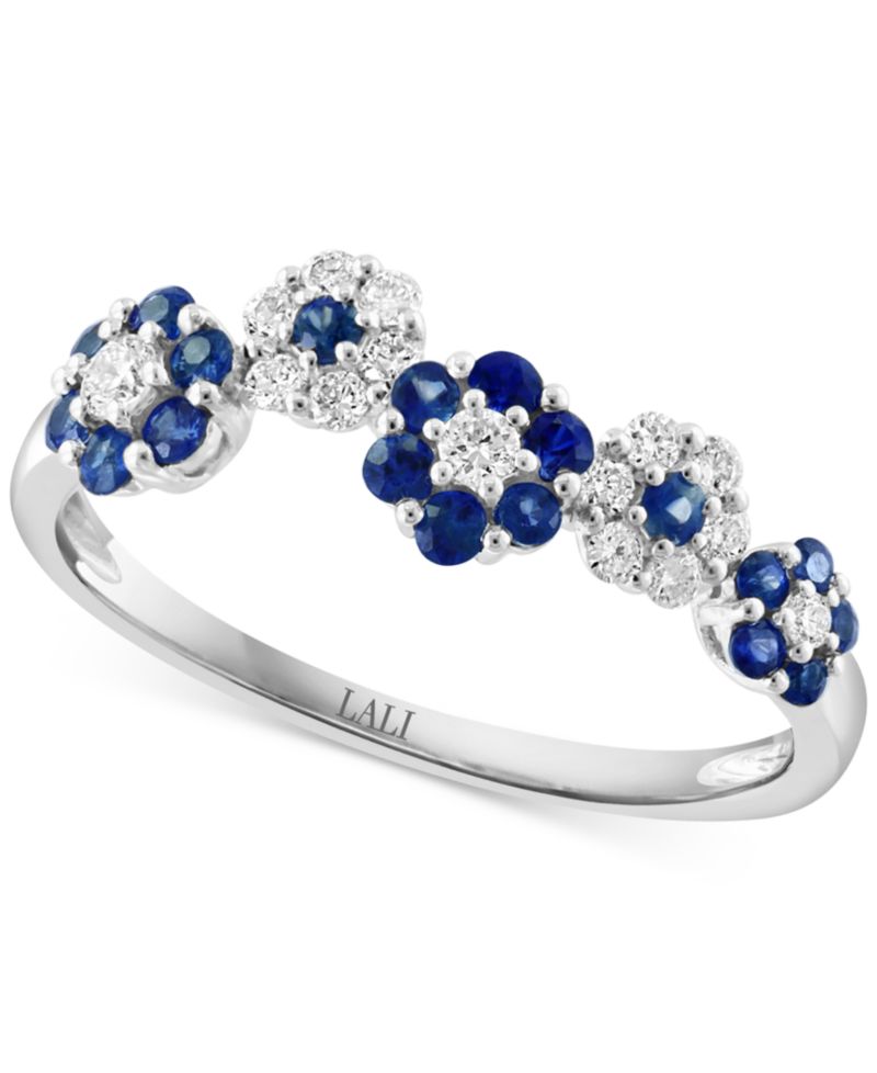 Ruby (0.42 ct. t.w.) & Diamond (0.18 ct. t.w.) Flower Ring in 14k Rose Gold (Also Available in Sapphire)