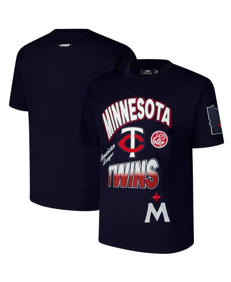 Men's Navy Minnesota Twins Turn It Up Dropped Shoulder T-Shirt