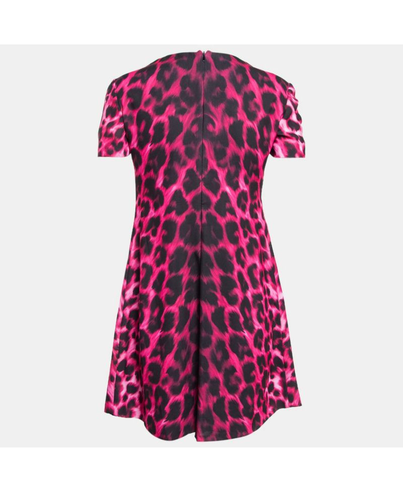 Women's Pre-Owned Versus Versace Pink Animal Print Zip Detail Mini Dress