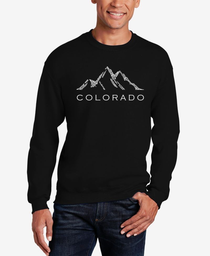 Men's Word Art Crewneck Colorado Ski Towns Sweatshirt