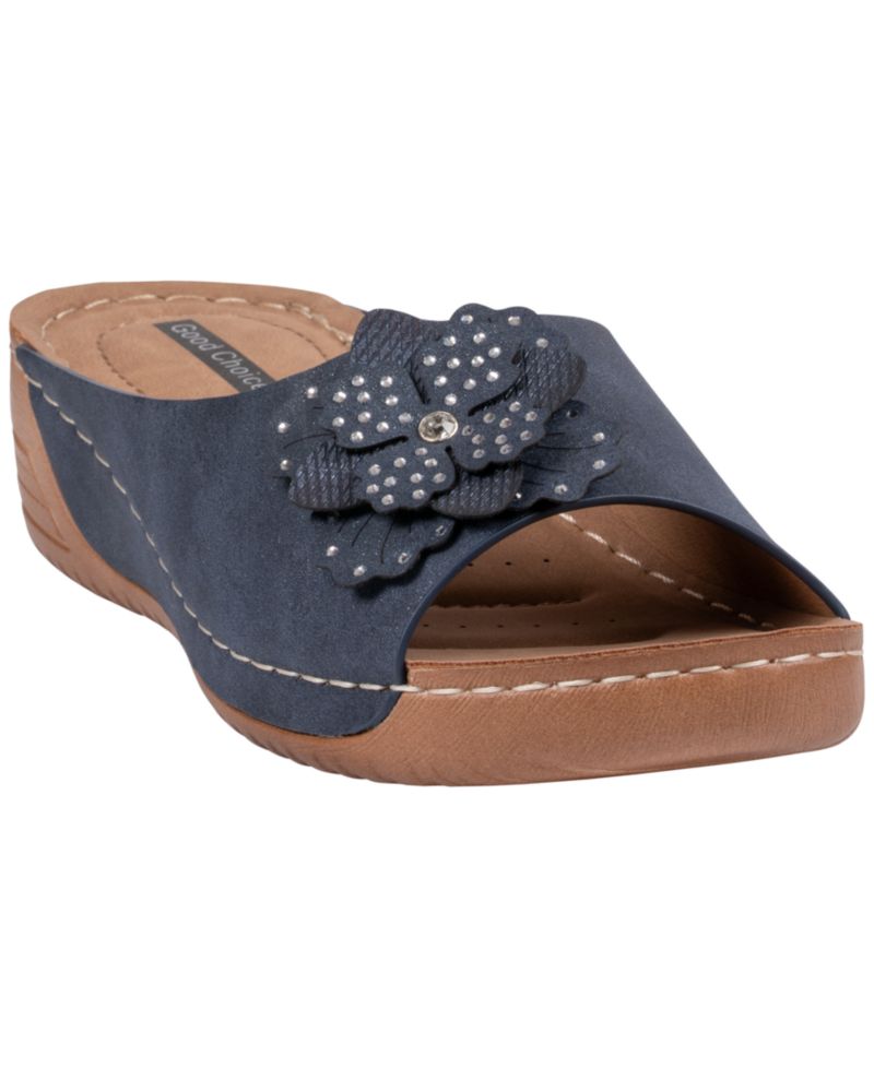 Women's Clover Flower Rosette Comfort Slip-On Sandals