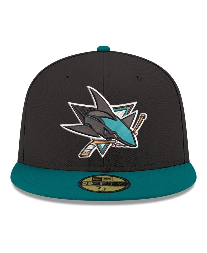 Men's Black San Jose Sharks Core Logo Two-Tone 59FIFTY Fitted Hat