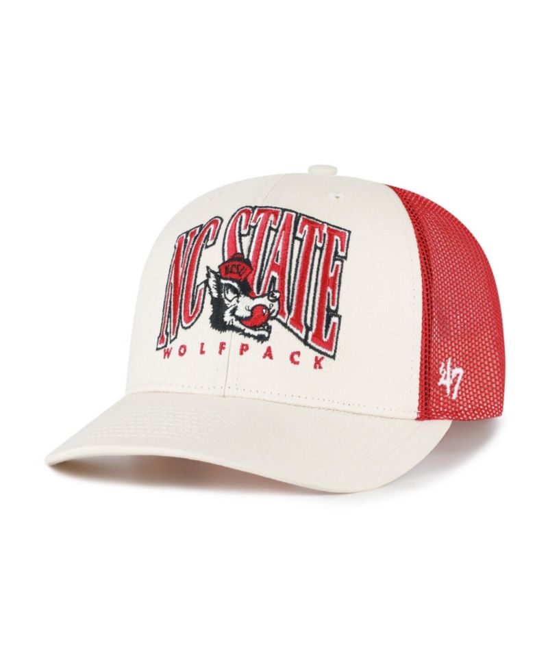 Men's Natural NC State Wolfpack Drawbridge Trucker Adjustable Hat