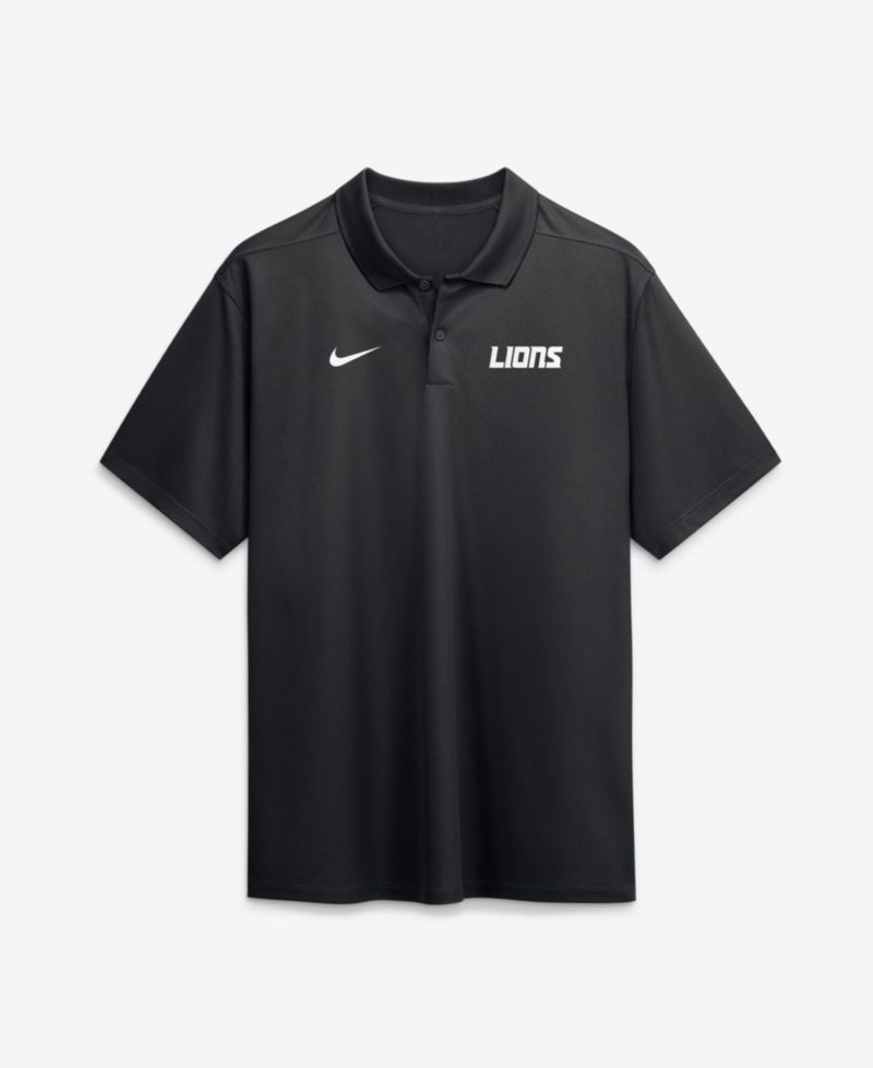 Men's Black Detroit Lions Wordmark Victory Dri-FIT Polo Shirt