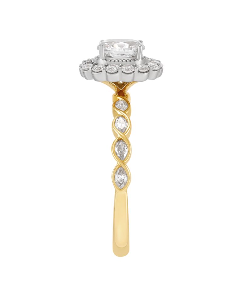 Macy's Diamond Engagement Ring (1 ct. t.w.) in 14k Yellow & White Gold