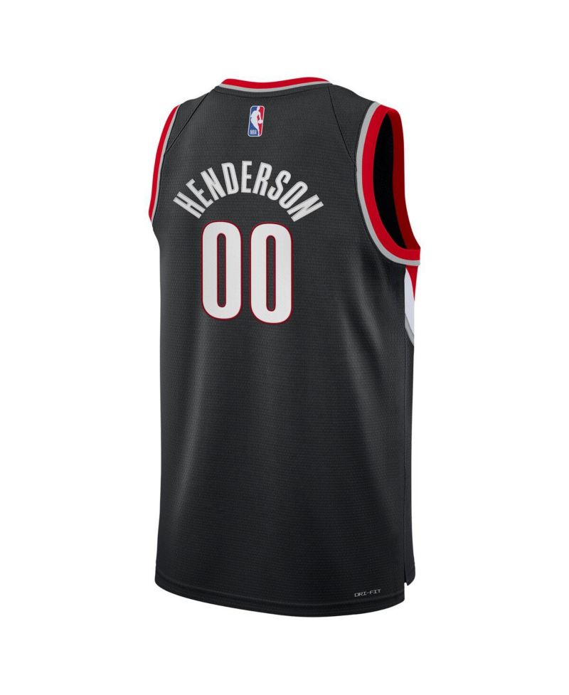 Big Boys and Girls Scoot Henderson Black Portland Trail Blazers Swingman Jersey - Icon Edition
