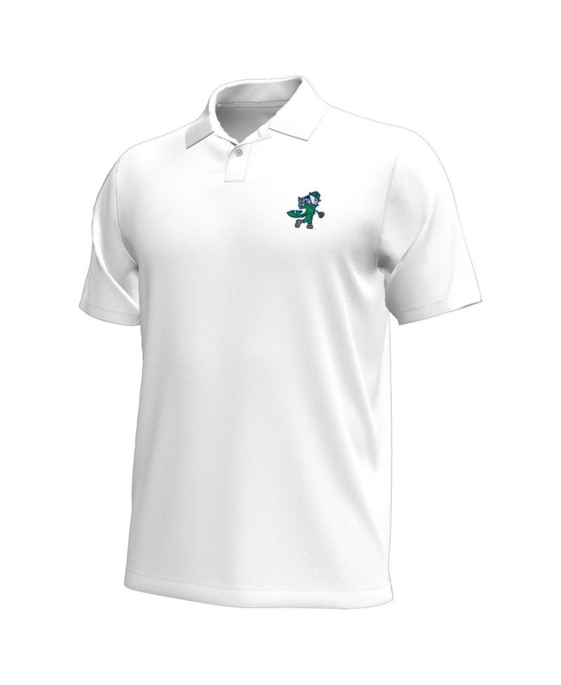 Men's White Notre Dame Fighting Irish Golf Leprechaun Lightweight Motion Polo Shirt