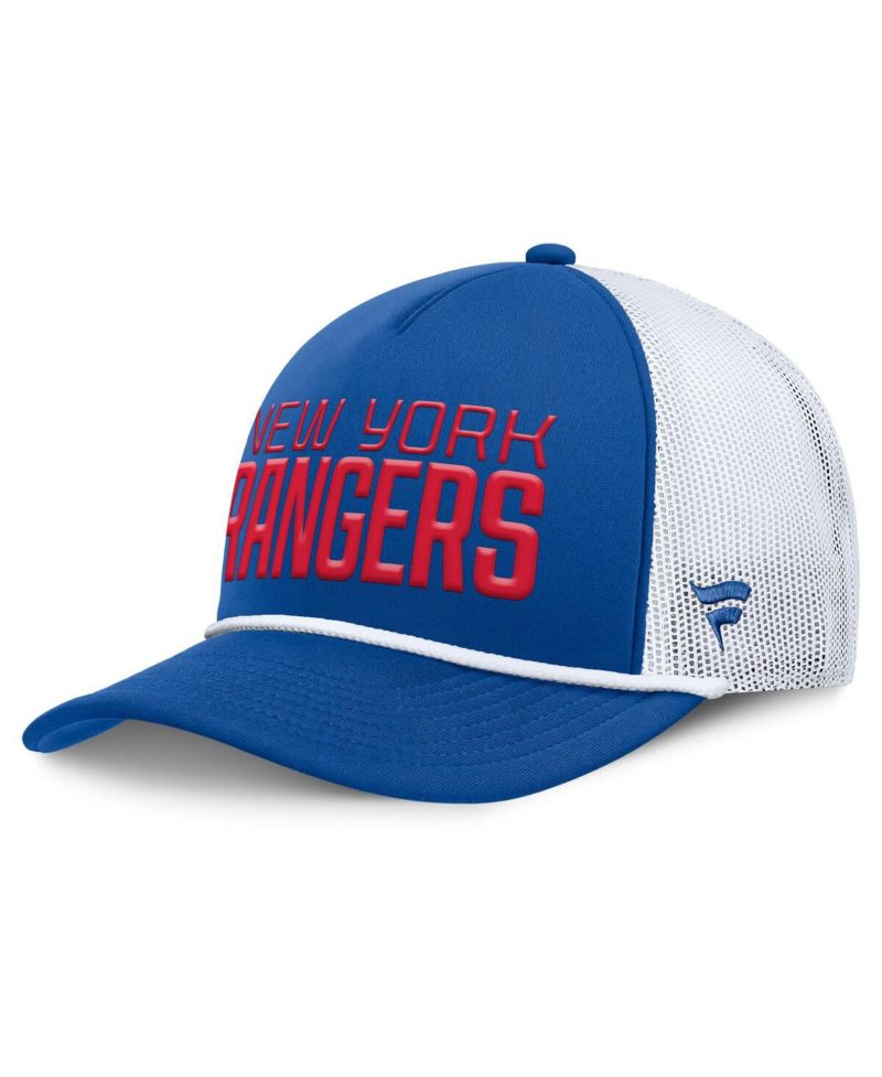 Men's Blue/White New York Rangers Heritage Dutch A-Frame Trucker Adjustable Hat