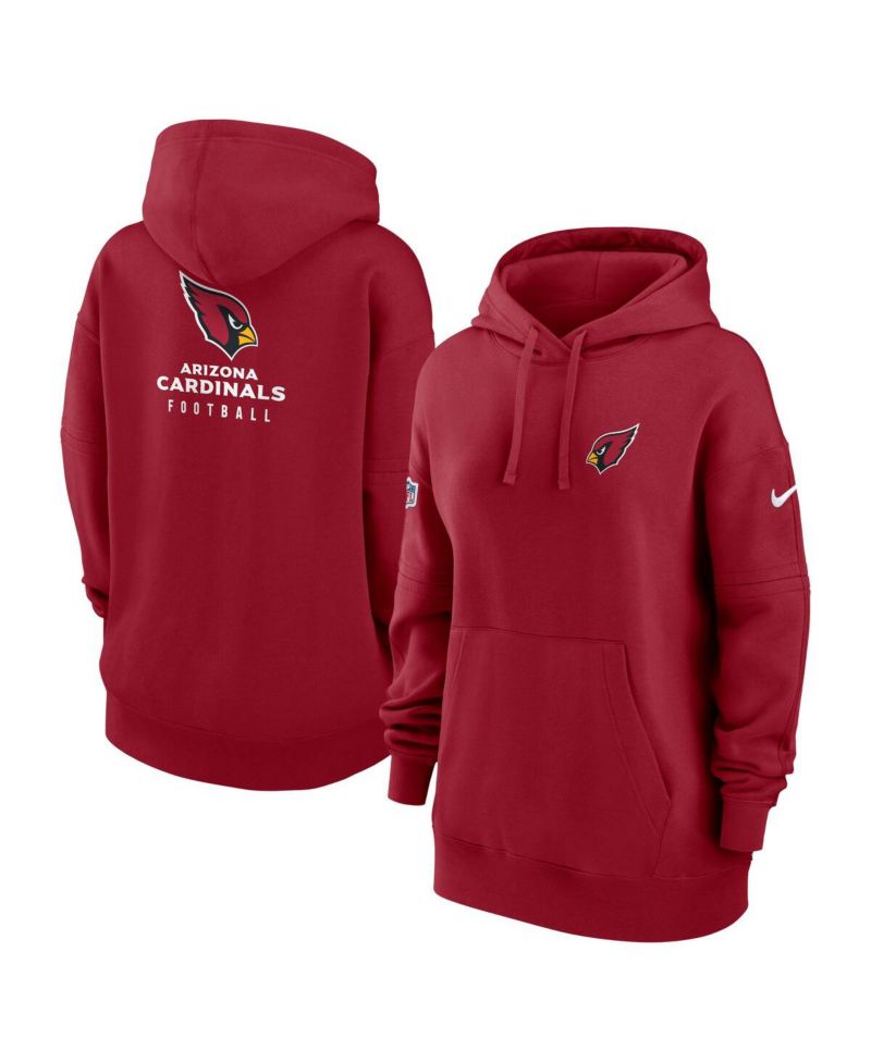 Women's Cardinal Arizona Cardinals 2023 Sideline Club Fleece Pullover Hoodie
