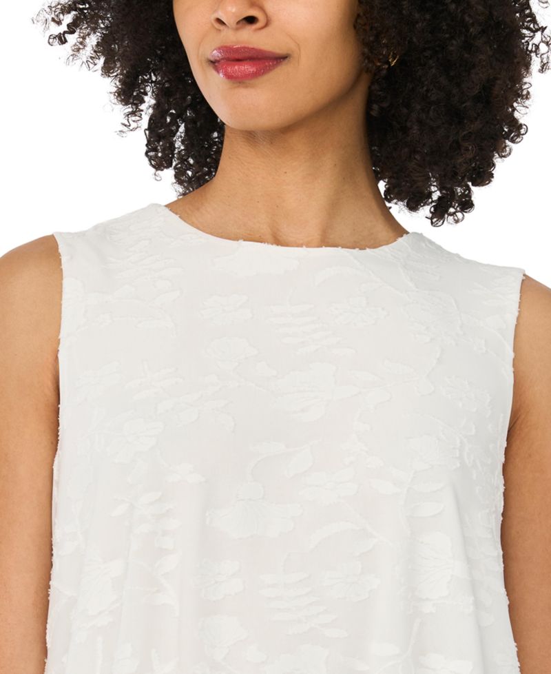 Women's Bubble Hem Crewneck Sleeveless Top