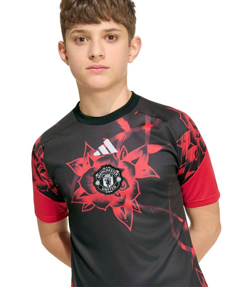 Boys' and Girls' Manchester United Pre-Match Raglan Short-Sleeve T-Shirt