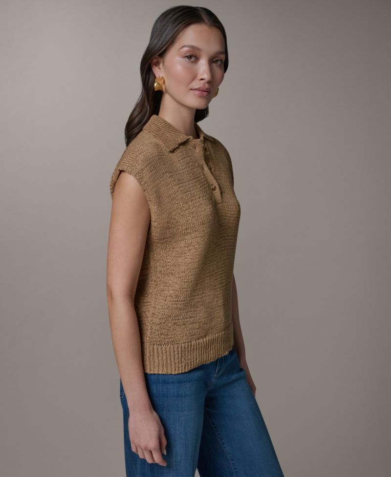 Women's Sleeveless Polo Sweater