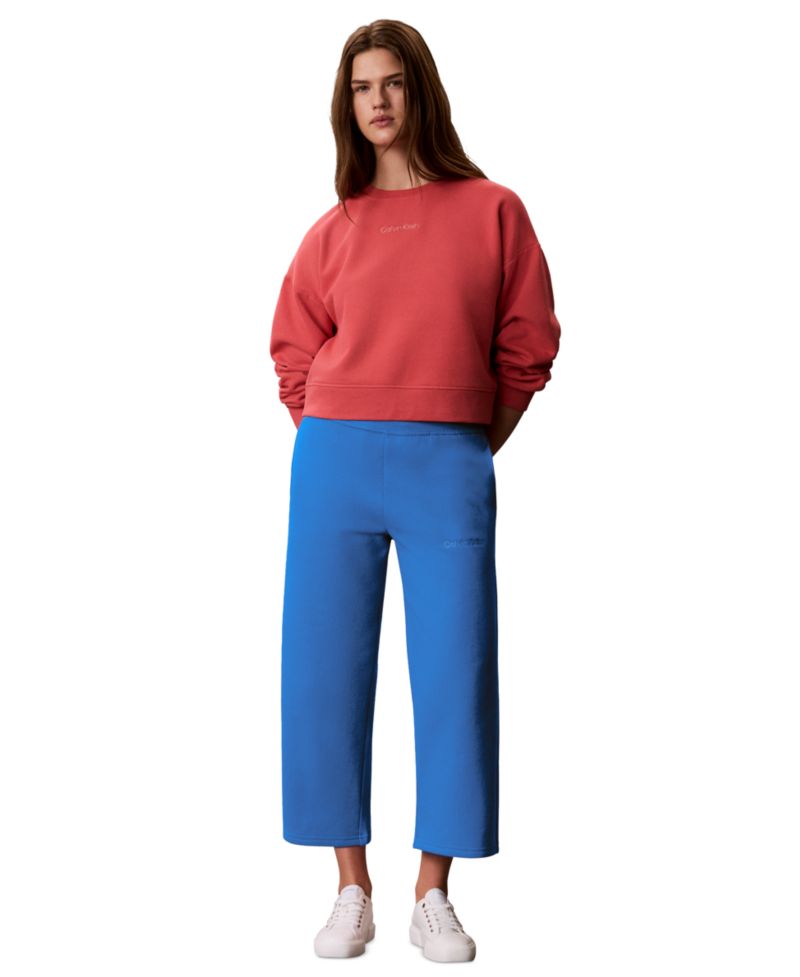 Women's Cropped Wide-Leg Sweatpants