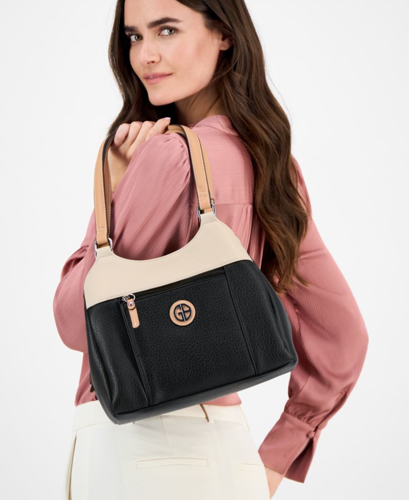 Colorblock Pebbled 4-Poster Tote