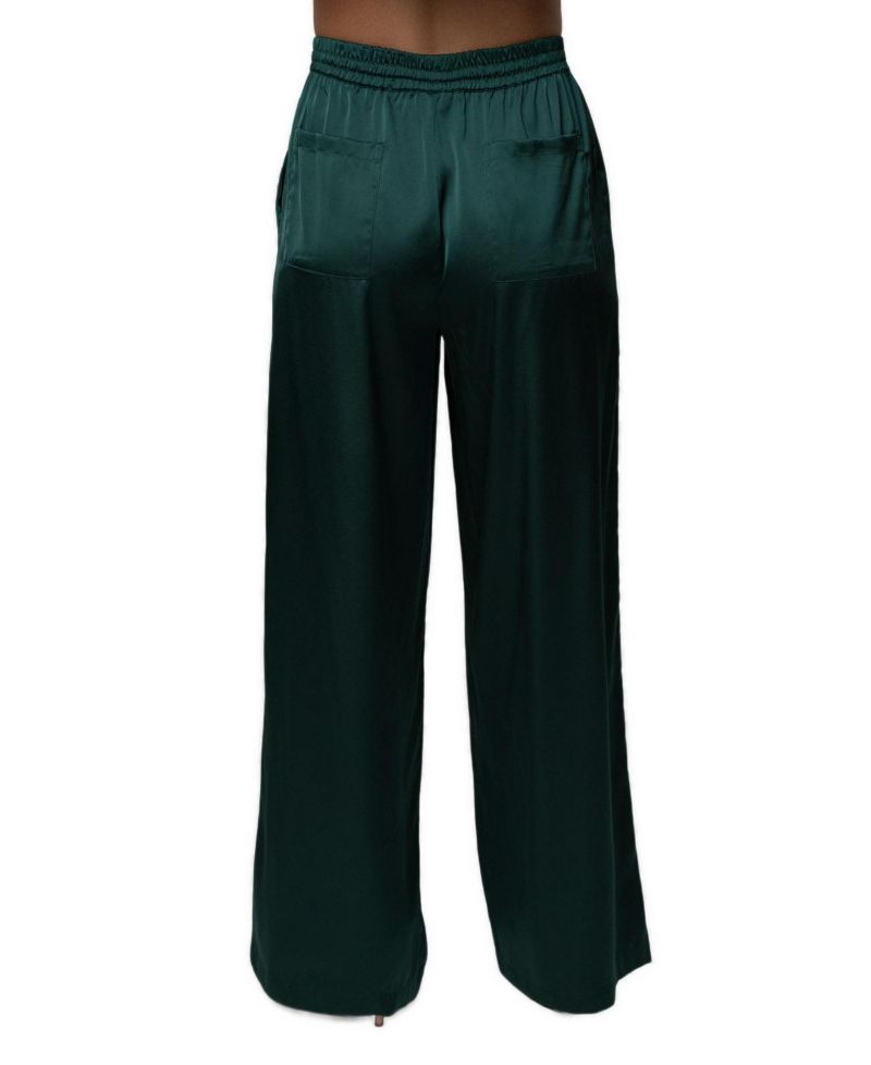 Women's Sunny Day Satin Wide-Leg Drawstring Pants
