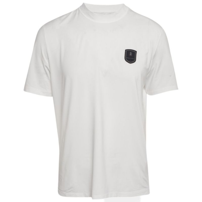 Men's White Jersey Applique Detail T-Shirt