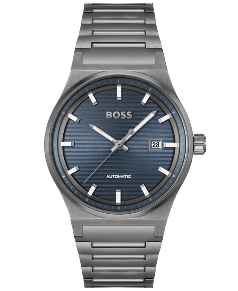 Men's Candor Auto Automatic Ionic Plated Gray Steel Watch 41mm