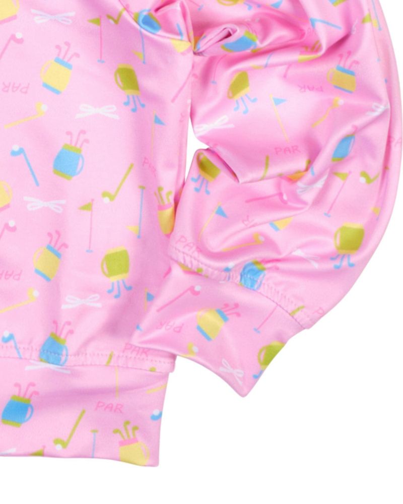 Little Girls Golf Print Performance Knit Jacket