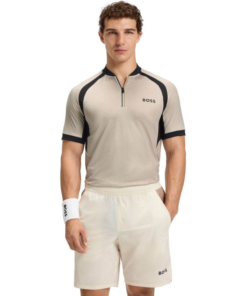 Men's Jersey Zip-Neck Slim-Fit Polo Shirt