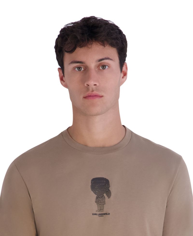 Men's Pixelated Outlined Karl Crewneck Modern-Fit T-Shirt