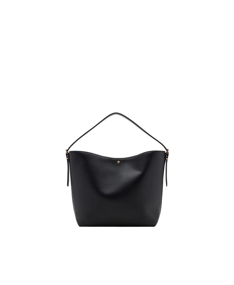 Buckle Faux Leather Adjustable Bucket Bag