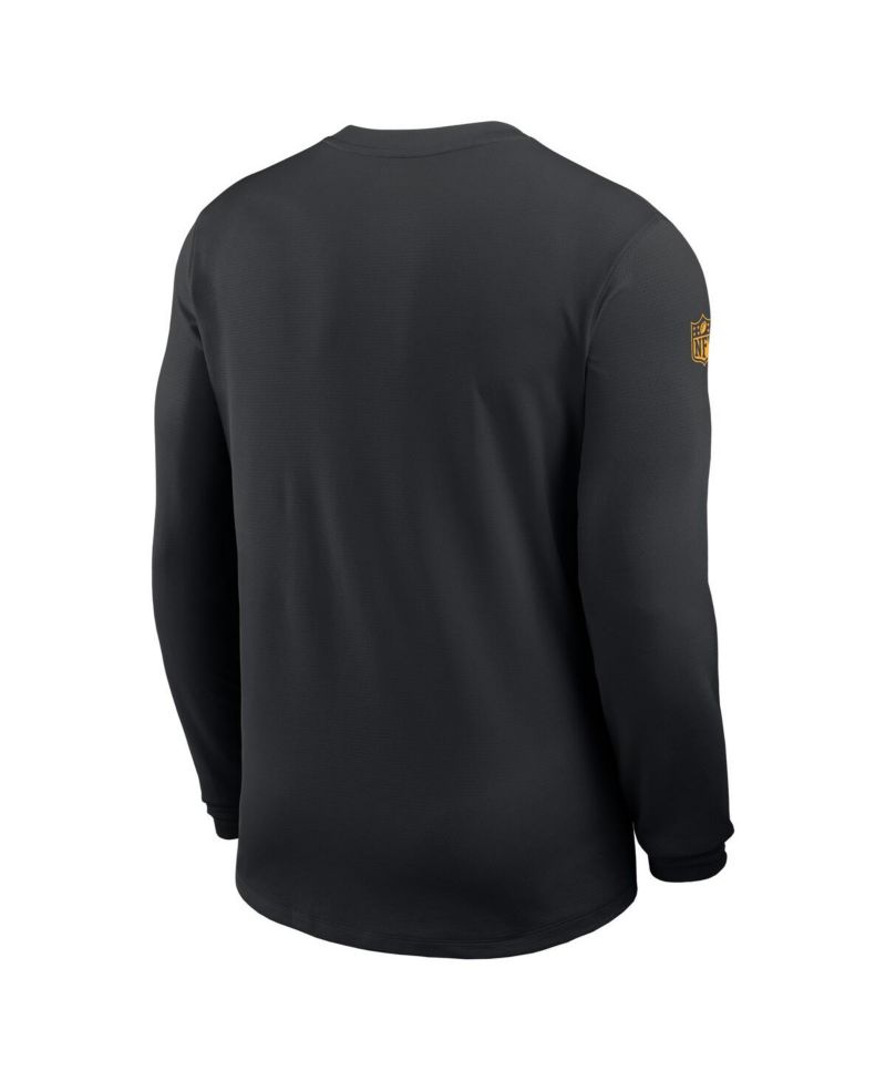 Men's Black Minnesota Vikings Sideline Coach UV Performance Long Sleeve T-Shirt