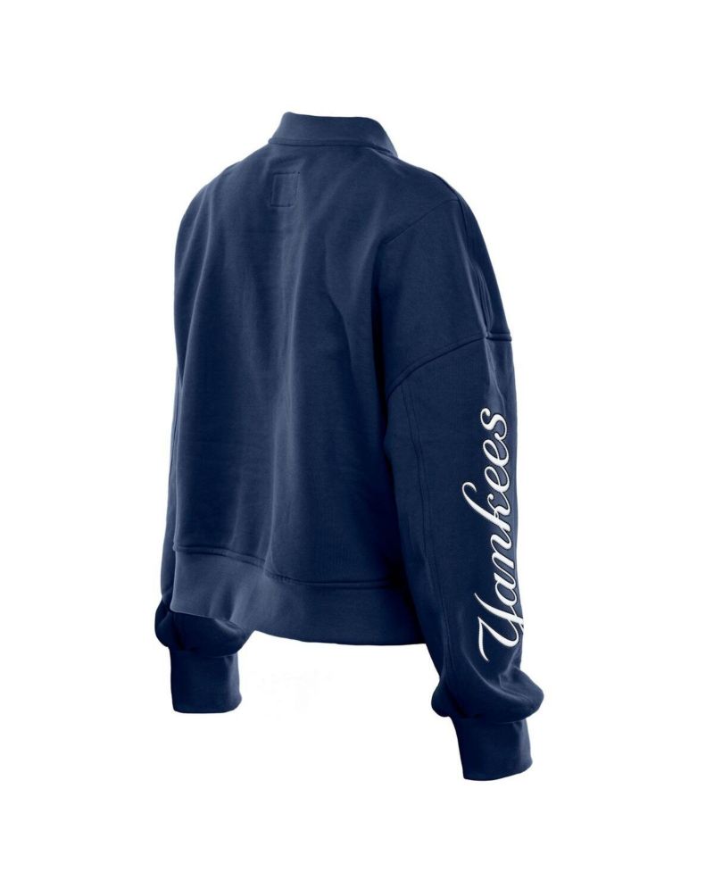 X Alpha Industries Women's Navy New York Yankees Cropped Full-Zip Jacket