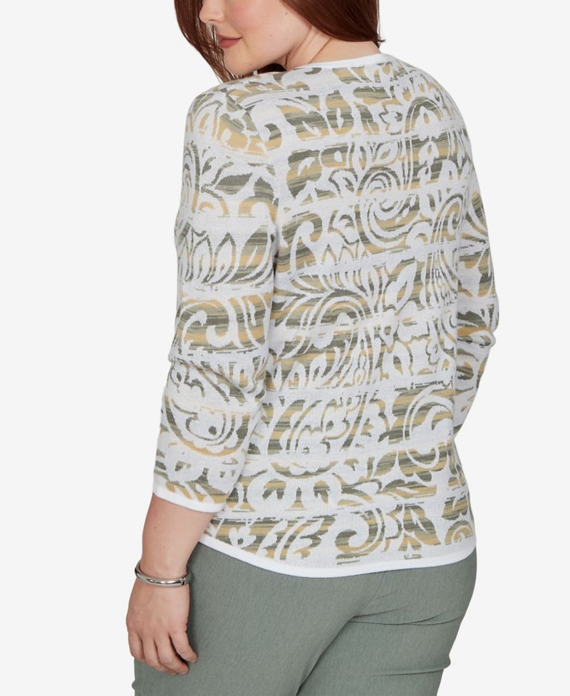 Women's Provence Paisley Stripe Spacedye Sweater