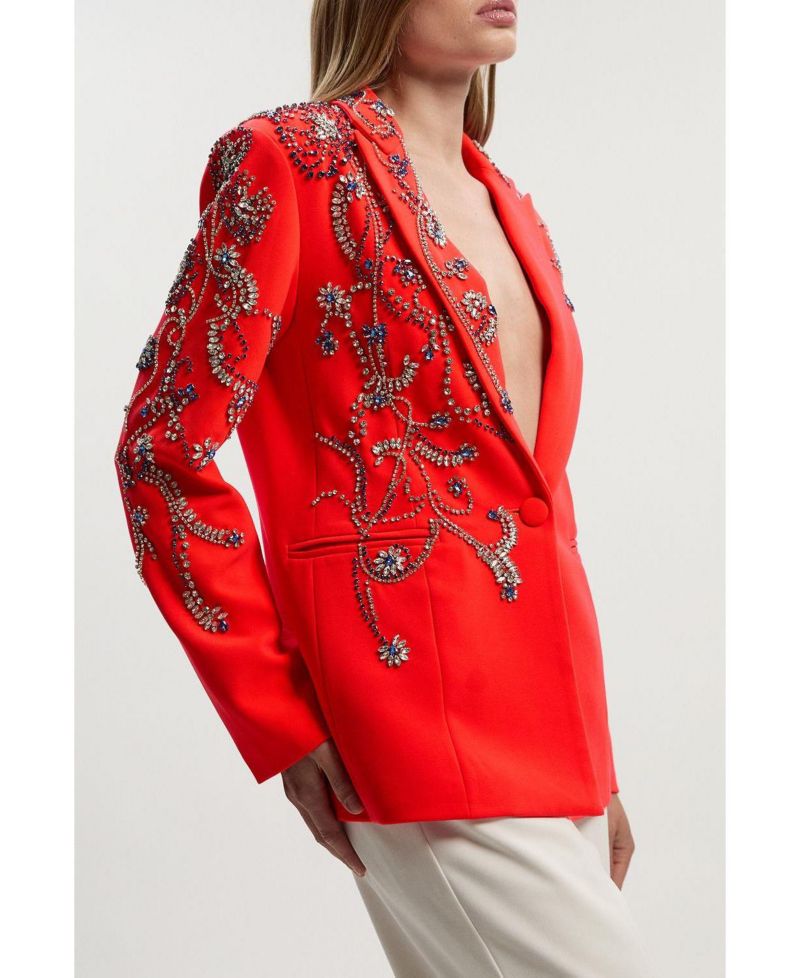 Women's Embellished Single Breasted Blazer