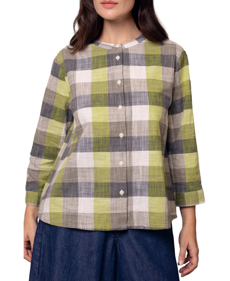 Women's Collarless Swing Blouse
