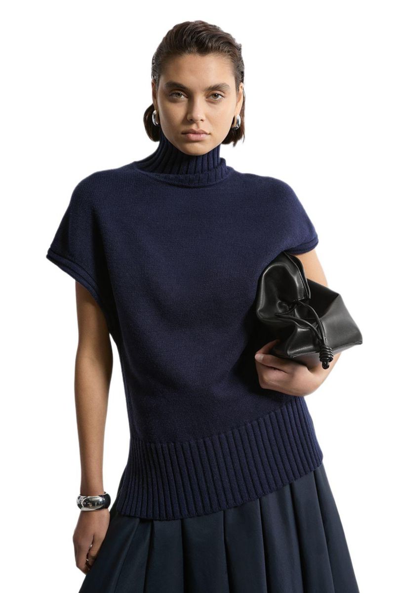 Women's High Neck Knitted Tunic Top