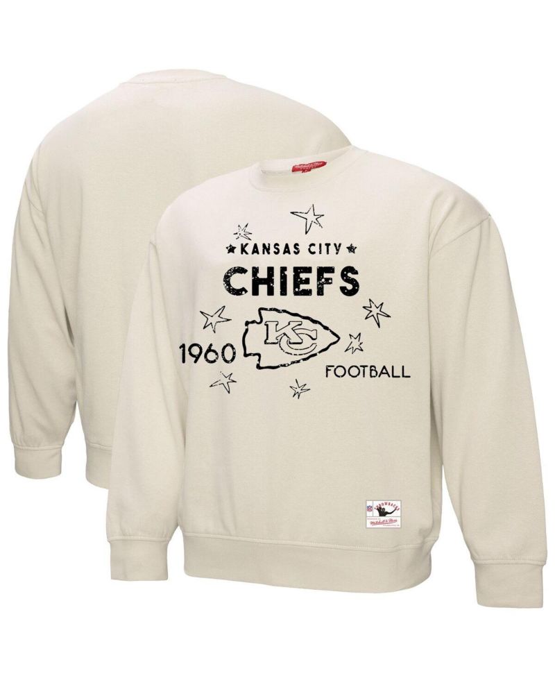 Women's Cream Kansas City Chiefs Plus Size Shooting Star Pullover Sweatshirt