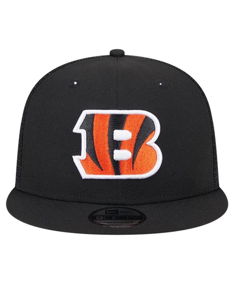 Men's Black Cincinnati Bengals Main Trucker 9Fifty Snapback Hat