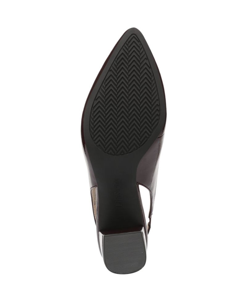 Women's Angel Pointed Toe Block Heel Slingback Pumps