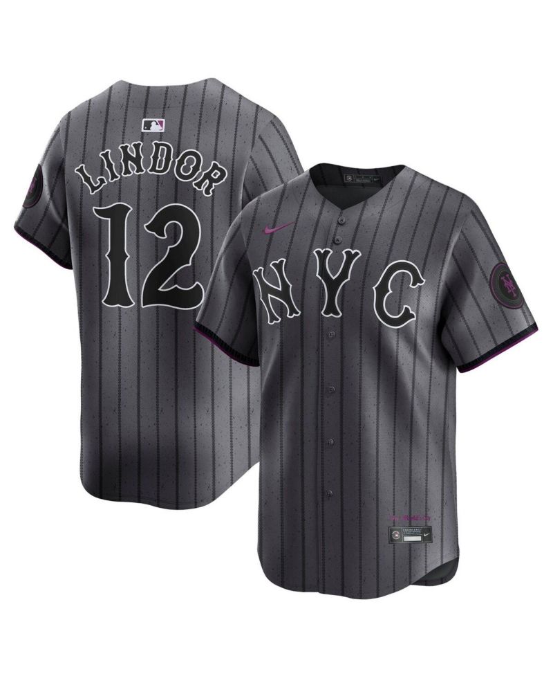 Men's Francisco Lindor Gray New York Mets City Connect Limited Player Jersey