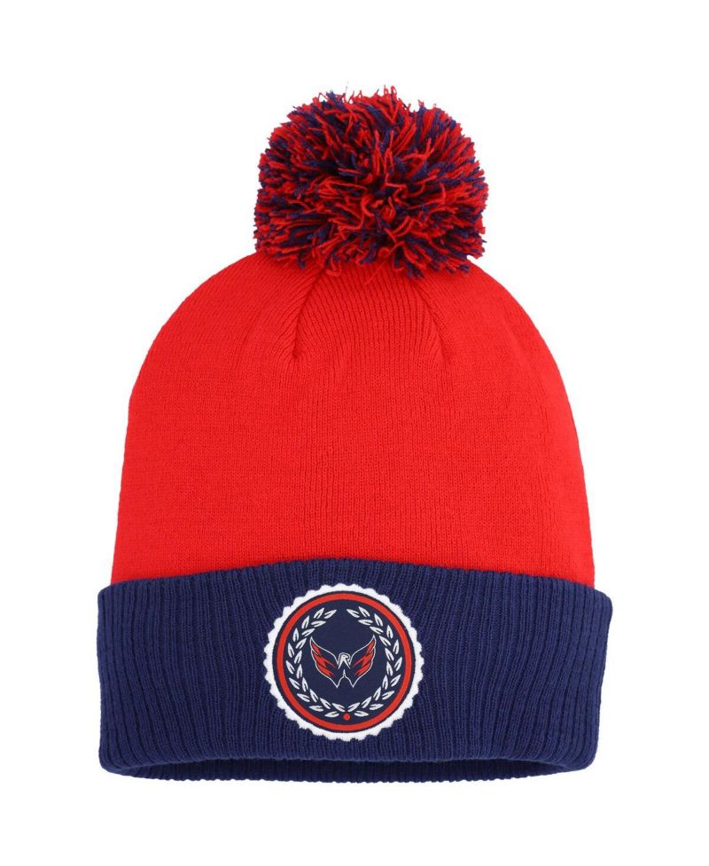 Women's Red Washington Capitals Laurel Cuffed with Pom Knit Hat