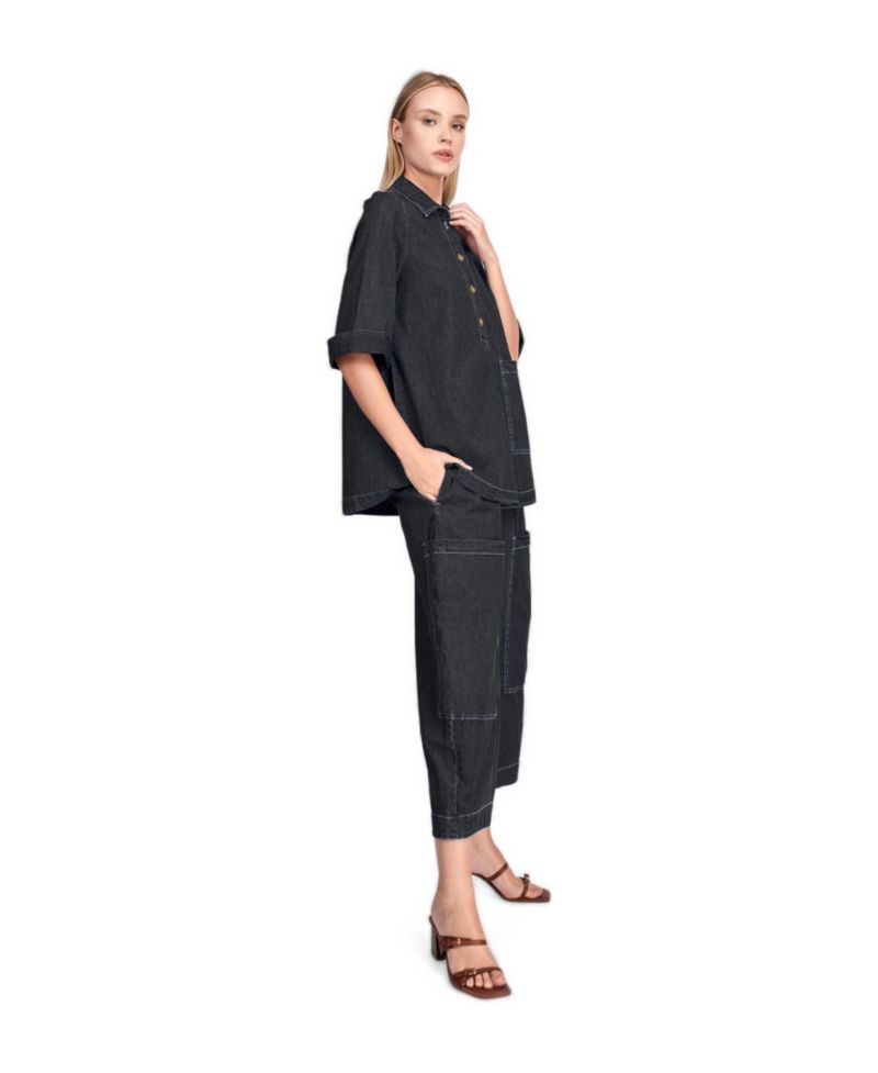 Women's Myles 3/4-Length A-Line Denim Popover Shirt