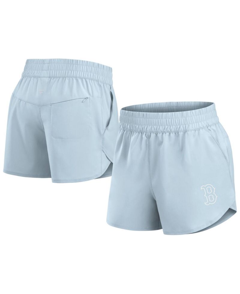Women's Light Blue Boston Red Sox Studio Woven Vibe Shorts