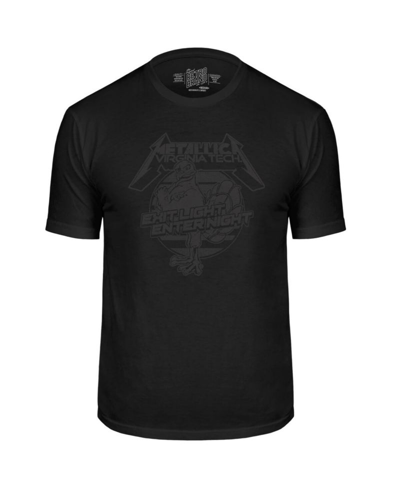 Men's Black Virginia Tech Hokies Metallica Retro T-Shirt